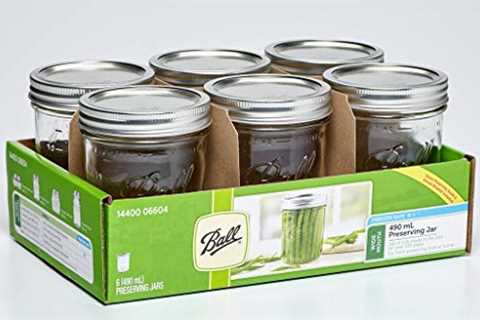 Ball Mason Jars, For Preserving Honey or Homemade Jam, Pack of 6, 490 ml