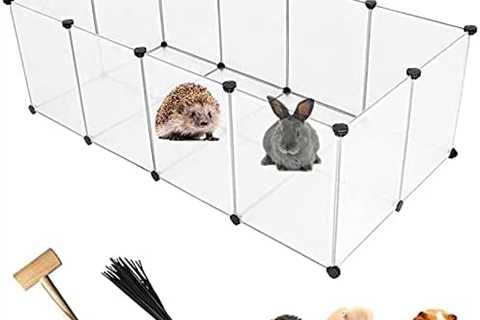 kathson Plastic Pet Playpen,Portable Bunny Fence,Small Animals DIY Metal Enclosure Pen Cage Yard..
