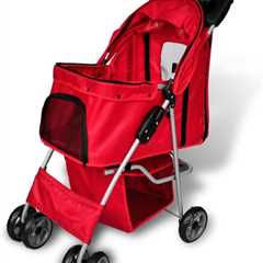 vidaXL Folding Pet Stroller - Comfortable Red Travel Carrier for Dogs & Cats