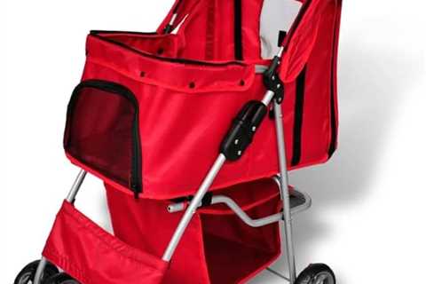 vidaXL Folding Pet Stroller - Comfortable Red Travel Carrier for Dogs & Cats